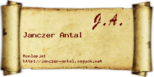 Janczer Antal névjegykártya